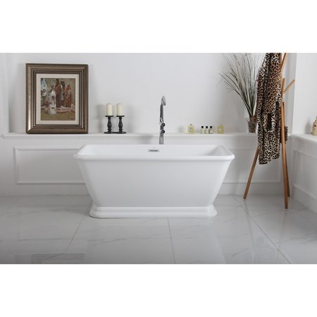 Aqua Eden Pedestal Bathtubs, 60.06 L, 27.94 W, White, Acrylic VTSQ602824